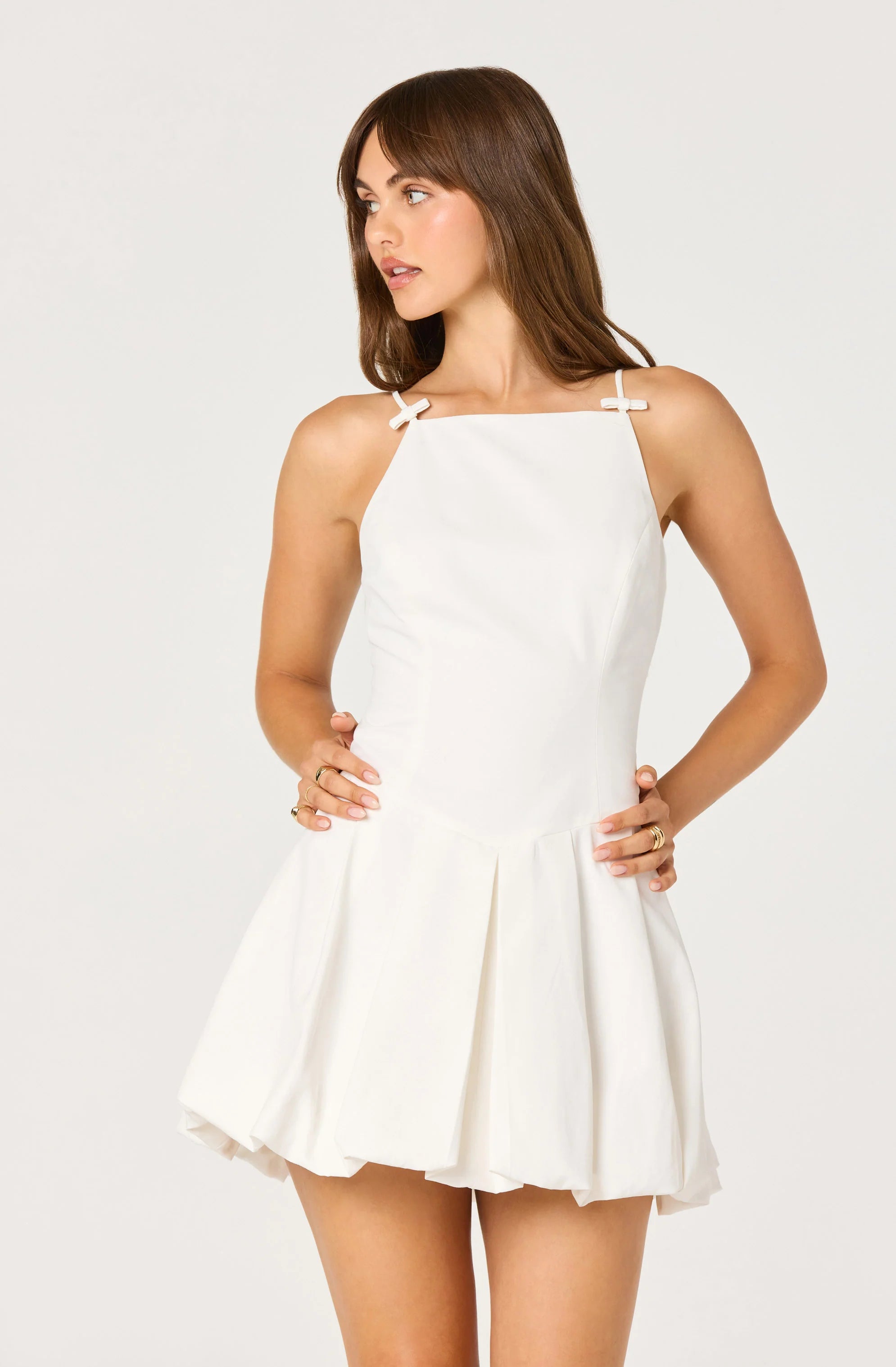 Tionna Bow-Detail Mini Dress