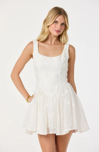 Reina Embroidered White Mini Dress