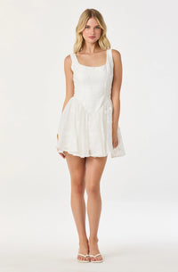 Reina Embroidered White Mini Dress