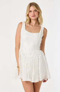 Reina Embroidered White Mini Dress