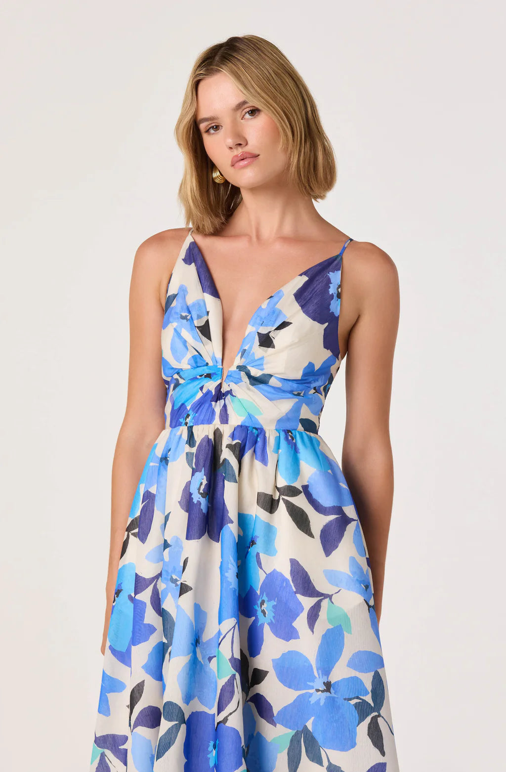 Janna Floral Plunge Midi Dress