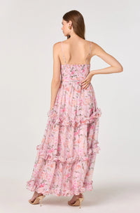 Ayanna Floral Pleated Tiered Dress
