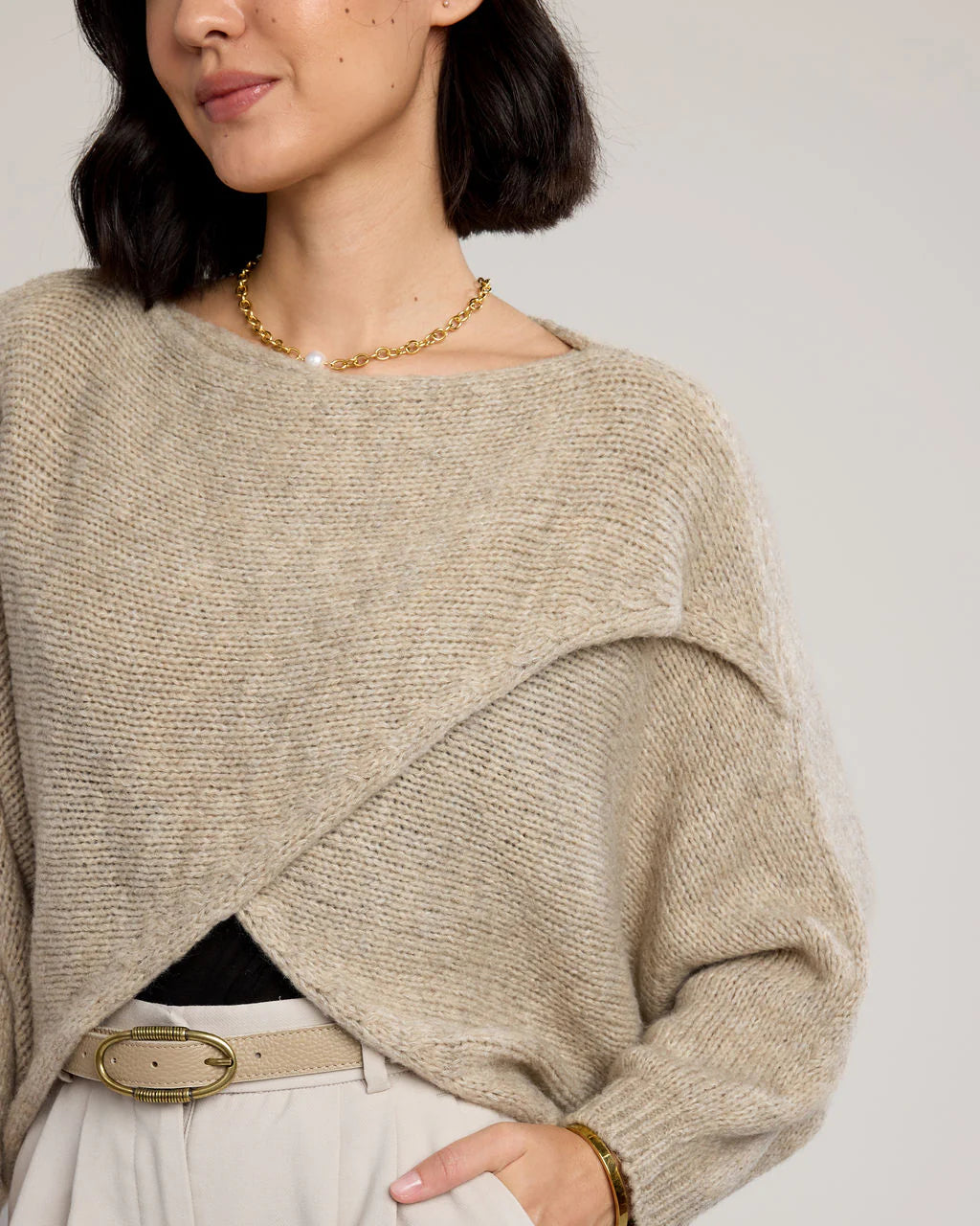 Alessandra Knit Wrap - Beige