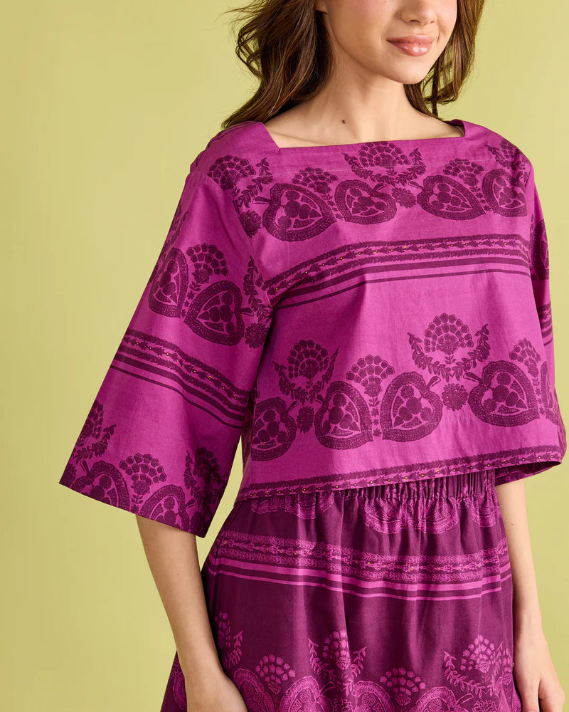 Angie Top in Garden Motif
