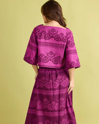 Angie Top in Garden Motif