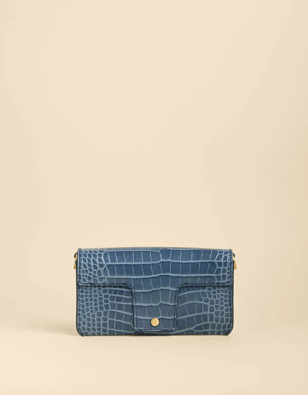 Siren Cassie Crossbody in Indigo Croc