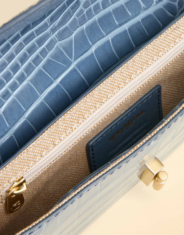 Siren Cassie Crossbody in Indigo Croc