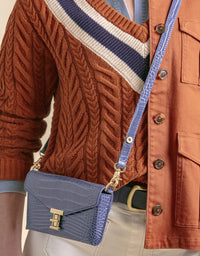 Siren Cassie Crossbody in Indigo Croc