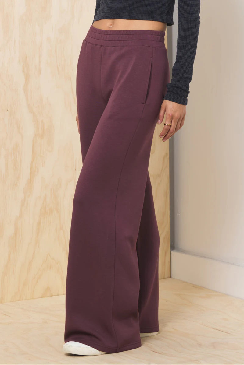Merlot Truffle Fleece Flare Pants
