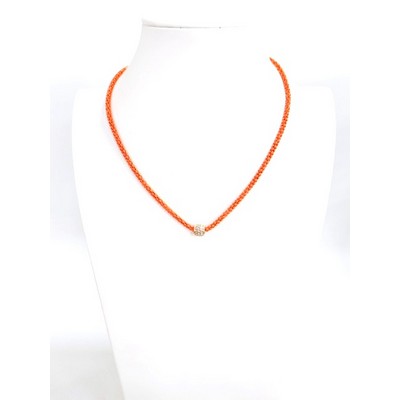 Cassie Orange Woven Necklace