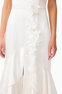 Erielle Floral Tiered Gown | White