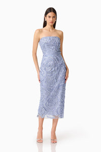 Elisa Column Midi Dress | Steel Blue