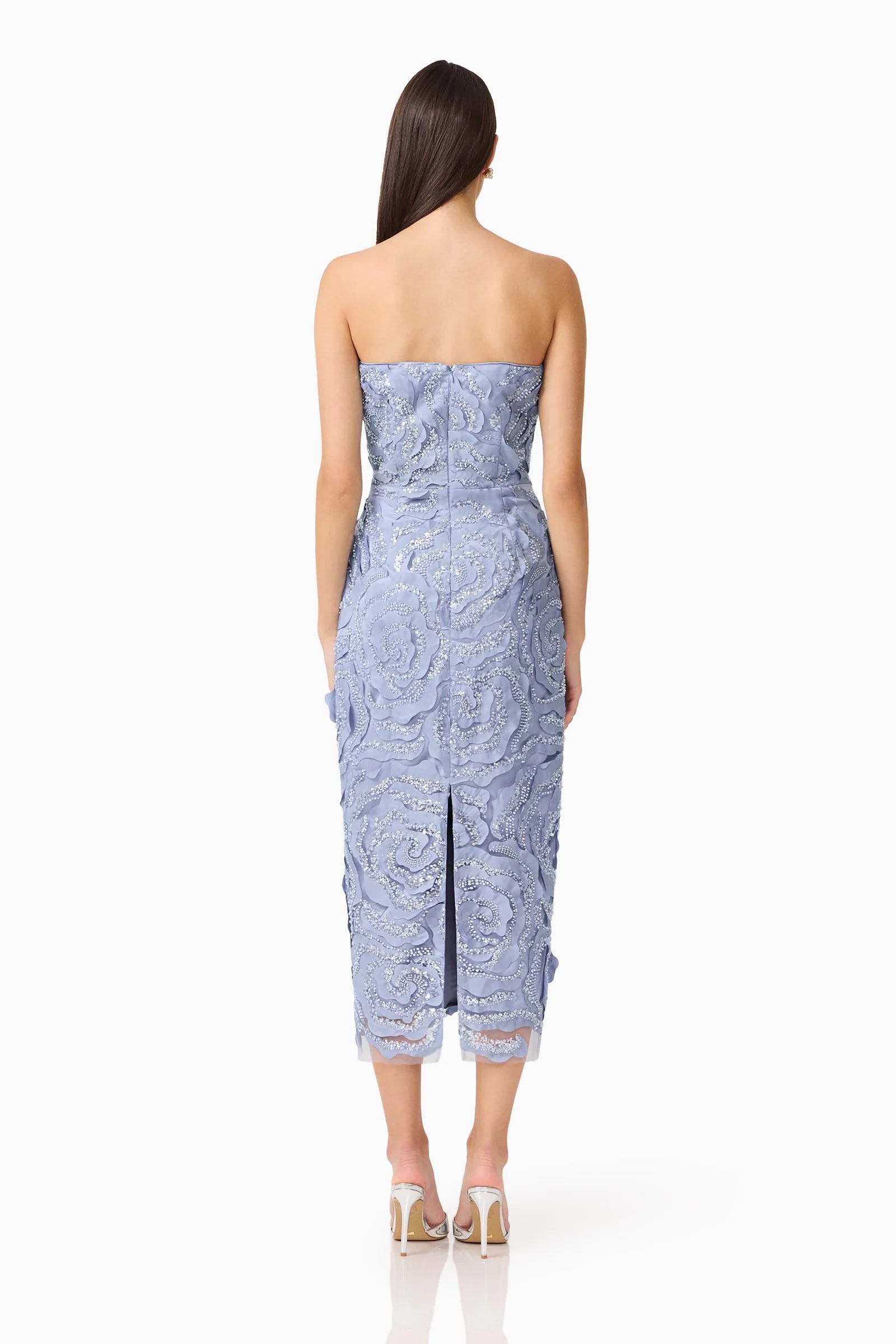 Elisa Column Midi Dress | Steel Blue