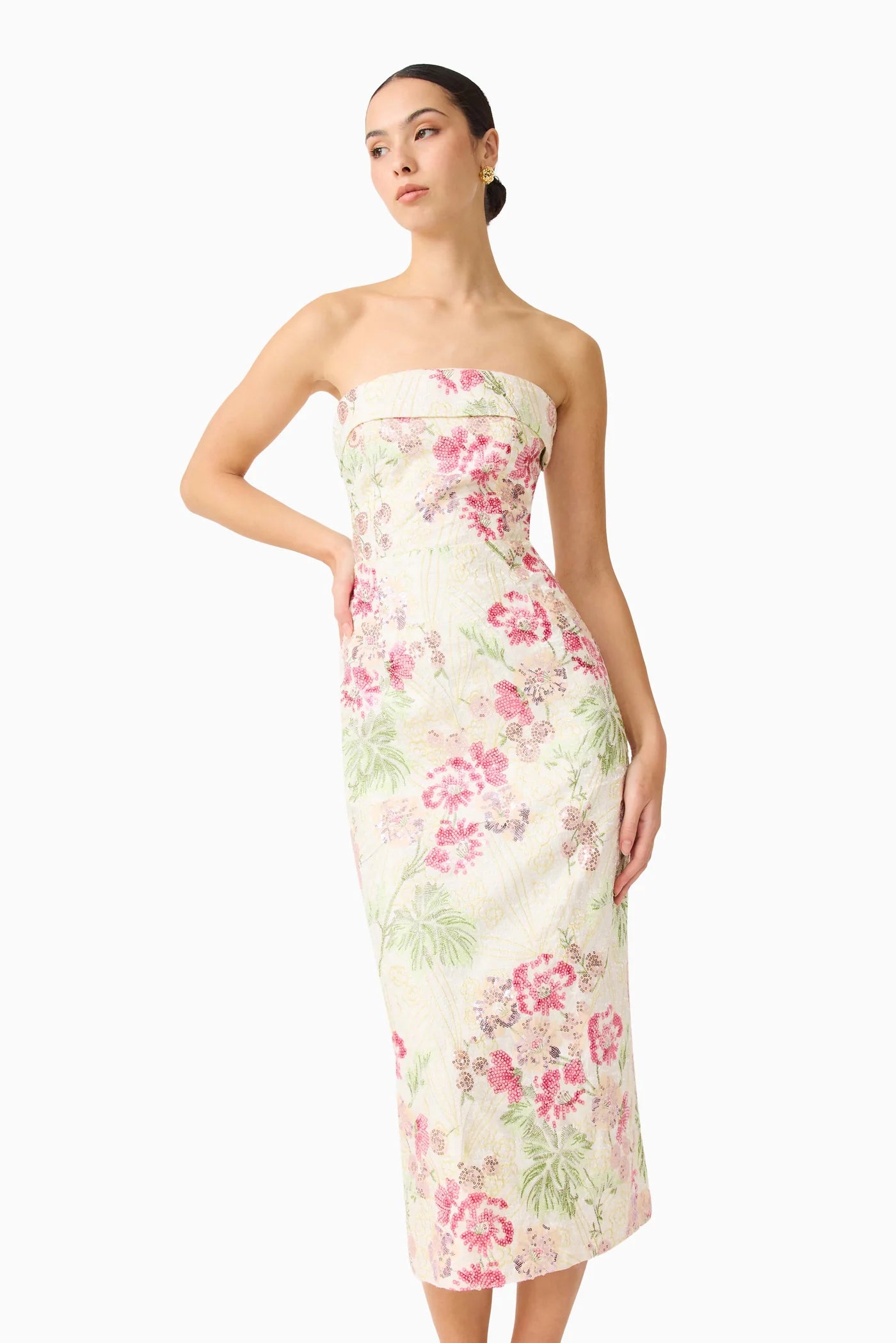 Greta Embroidered Midi Dress