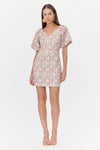 Myra Jacquard Puff Sleeve Mini Dress