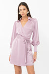 Thea Faux Wrap Collar Mini Dress