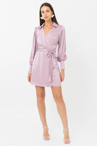 Thea Faux Wrap Collar Mini Dress