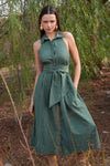 Rosa Flutter Halter Collared Dress