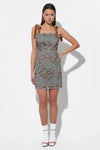 Donna Velvet Tie Lace Mini Dress