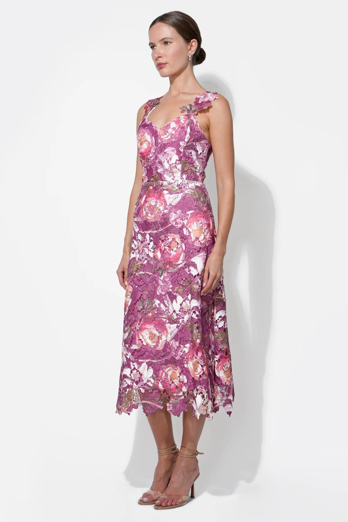 Prudence Floral Lace Midi Dress