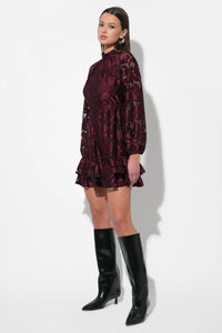 Elinor Velvet Burnout Mockneck Dress