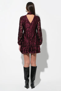 Elinor Velvet Burnout Mockneck Dress