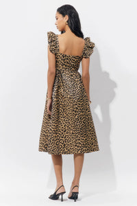Solene Leopard Print Midi Dress