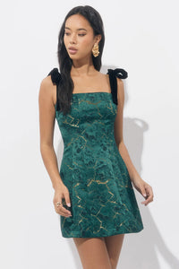 Hannah Burnout Tie Shoulder Dress