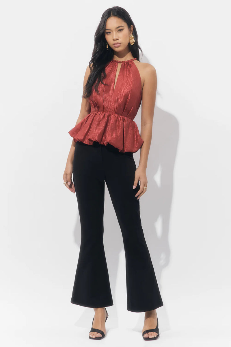 Lidia Textured Bubble Halter Top