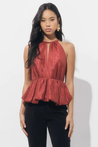 Lidia Textured Bubble Halter Top