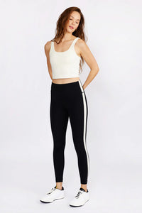 Hana 7/8 Side Stripe Legging | Black