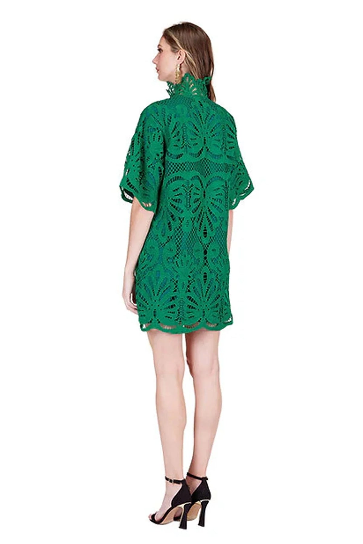 High Neck Emerald Lace Tunic
