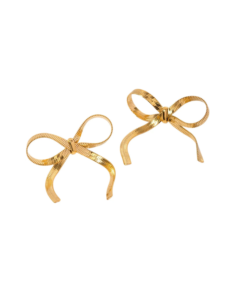 Carol Bow Earrings - Gold