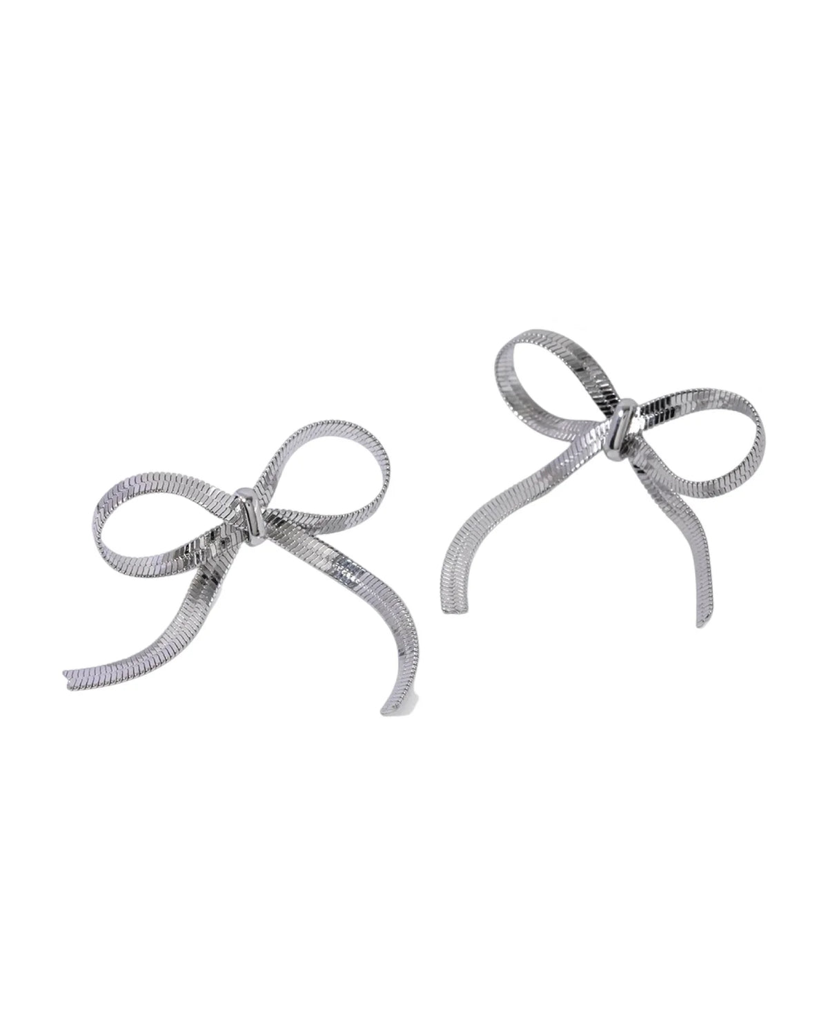 Carol Bow Earrings - Silver