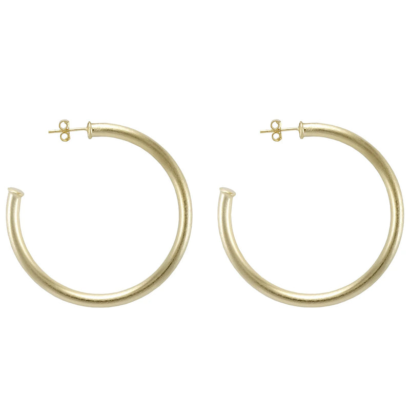 Small Everybody's Favorite Hoops - Brushed Gold