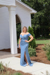French Blue Faille Gown | AP-27558