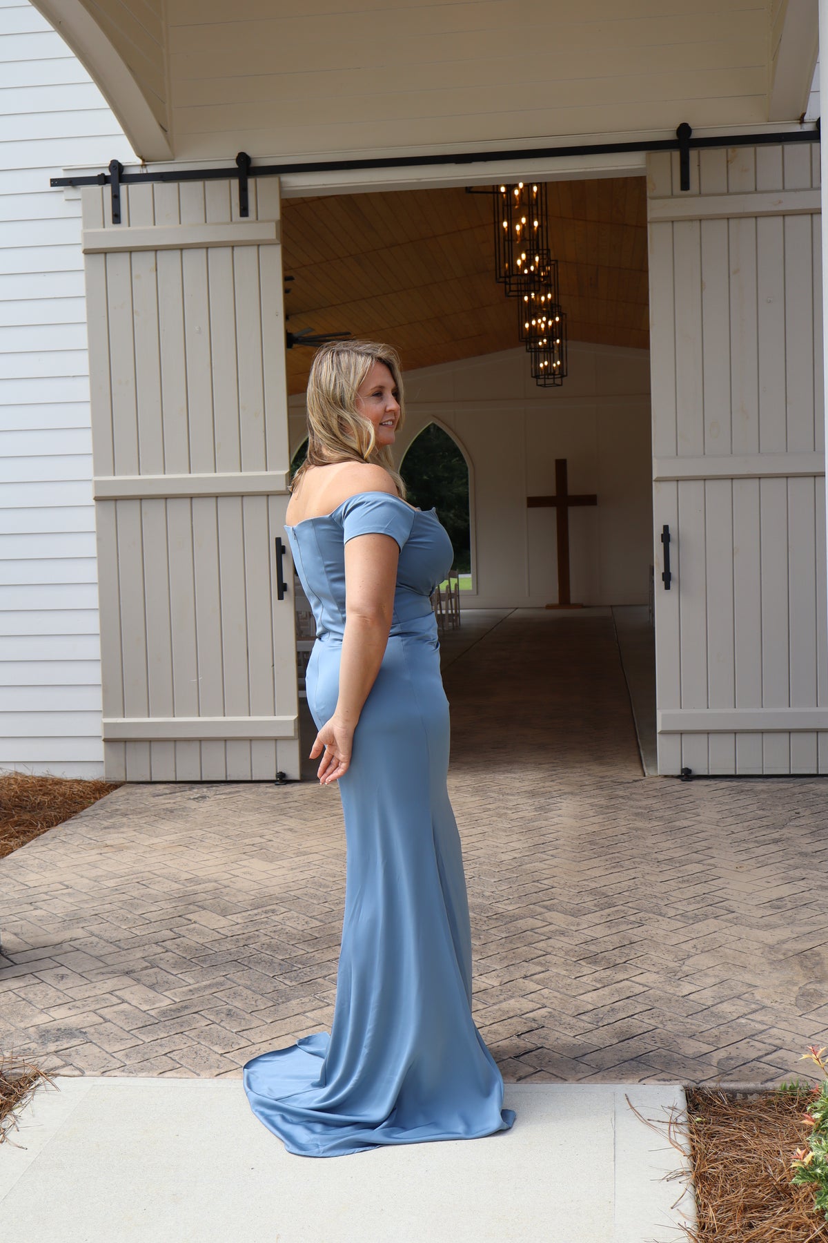 French Blue Faille Gown | AP-27558