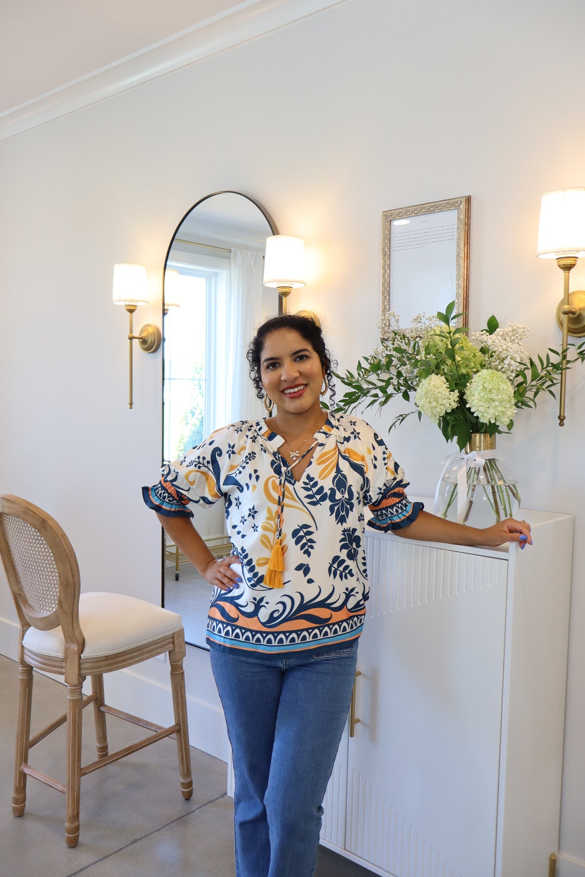 Harvest Border Peasant Top