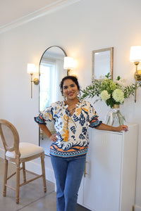 Harvest Border Peasant Top