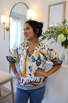 Harvest Border Peasant Top