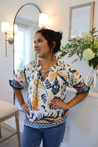 Harvest Border Peasant Top