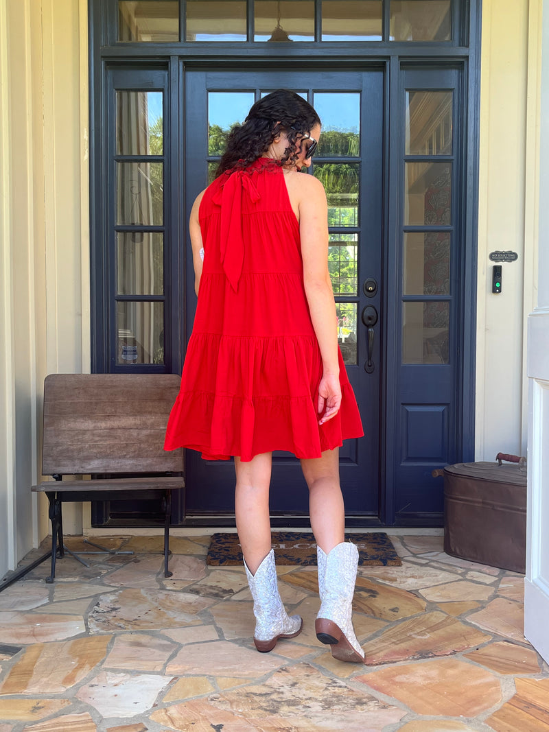 Cherry Tiered Mini Dress