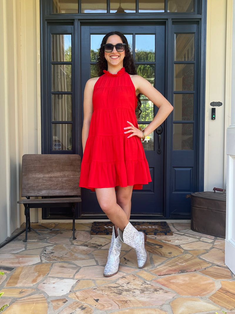 Cherry Tiered Mini Dress