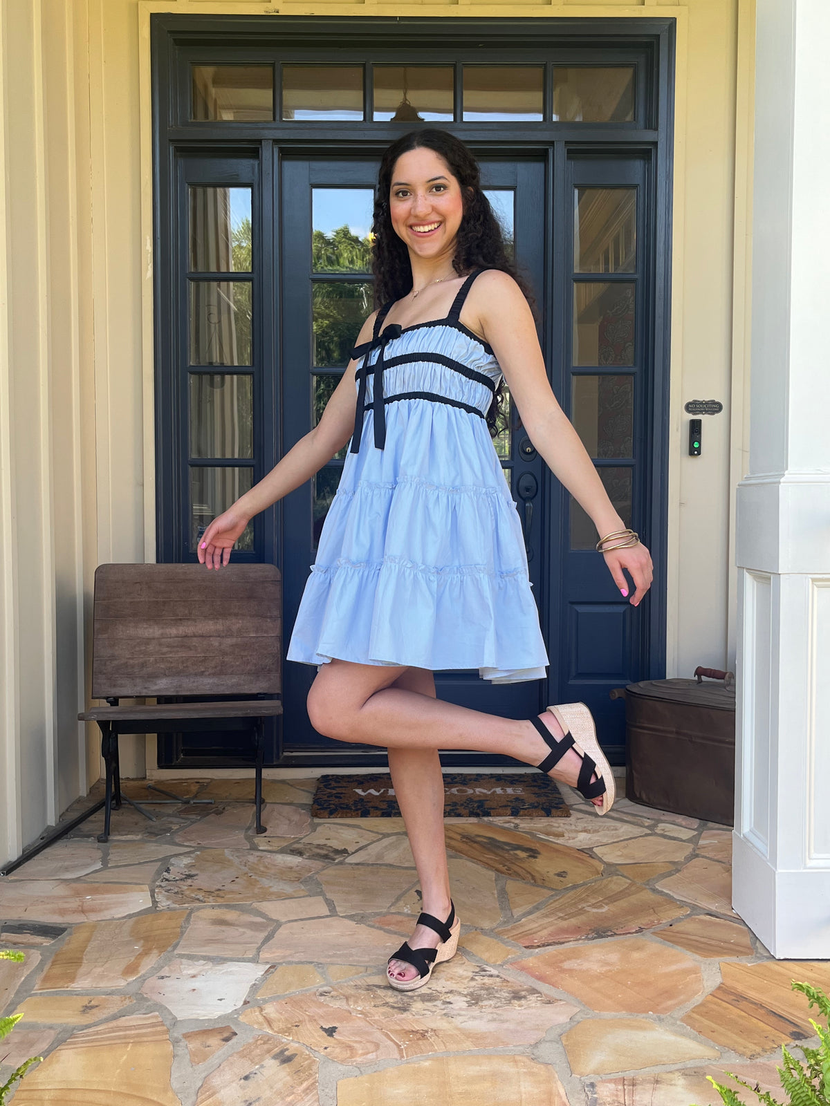 Contract Trim Mini Dress