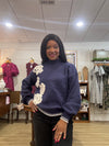 Ashley Navy and Ivory Sweater