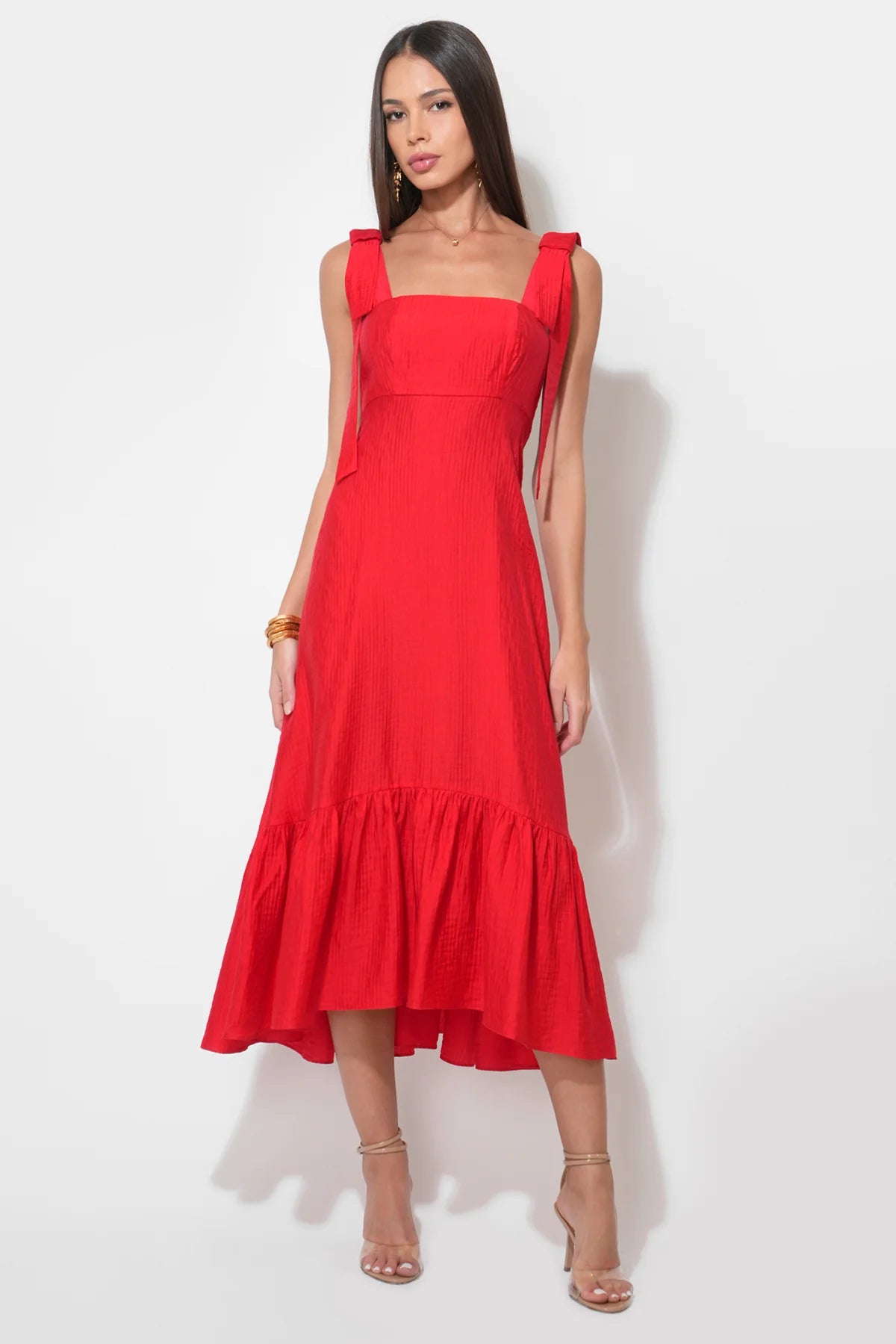 Ingrid Bow Strap Midi Dress