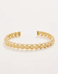 Gold Basket Weave Cuff