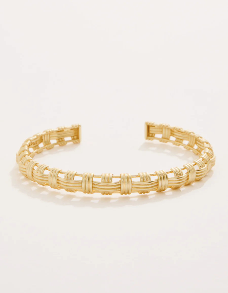 Gold Basket Weave Cuff