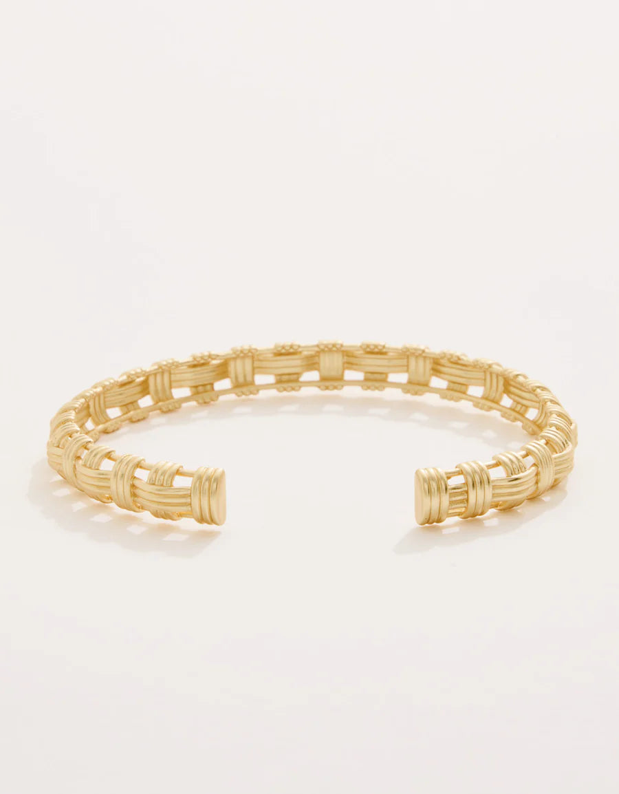 Gold Basket Weave Cuff