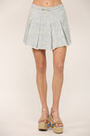 Dionne Pleated Tweed Skirt | Blue